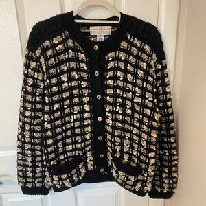 Peruvian Connection Vintage 100%‎ Merino Wool Handknit Cardigan Women's Medium